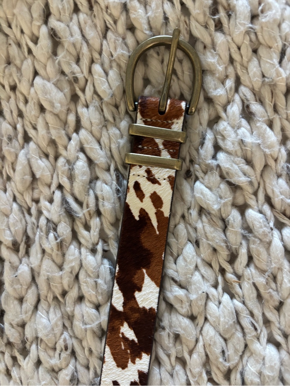GAP Cow Print Leather Belt